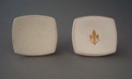 Two cupboard or drawer handles; Crown Lynn Technical Ceramics Limited; 1967-1975; 2009.1.1832.1-2