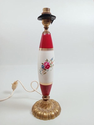 Lamp with brass fittings; Crown Lynn Potteries Limited; 1970s-1980s; 2024.1.6