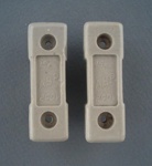 Two oven fuse holders - A.B.P.; Crown Lynn Technical Ceramics Limited; 1940-1980; 2009.1.1490.1-2