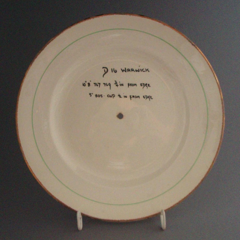 Cake plate - Warwick pattern sample; Crown Lynn Potteries Limited; 1958-1965; 2008.1.2309 Cake plate - Warwick pattern sample; Crown Lynn Potteries Limited; 1958-1965; 2008.1.2309