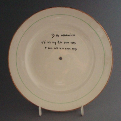 Cake plate - Warwick pattern sample; Crown Lynn Potteries Limited; 1958-1965; 2008.1.2309