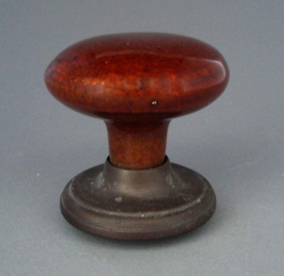 Door handle with rose - Pioneer pattern; Crown Lynn Technical Ceramics Limited; 1976-1989; 2008.1.691