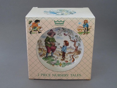 Child's dinnerset with box - Nursery Tales pattern; Crown Lynn Potteries Limited; 1984-1989; 2015.1.34.1-4