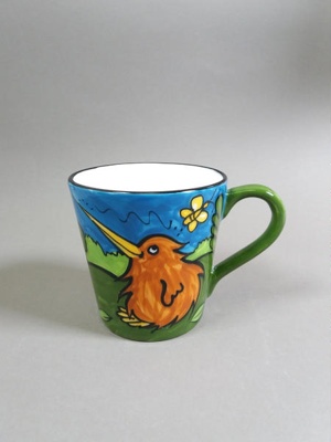 Mug - Nightime Kiwi pattern; Studio Ceramics NZ Ltd; 2006-2008; 2017.1.71