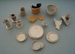 Shards - hand-potted ware; Crown Lynn Potteries Limited; 1948-1959; 2009.1.398.1-14