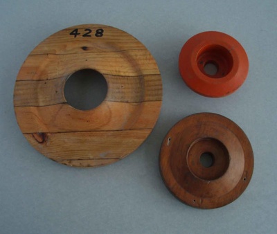 Wooden pattern x 3; Unknown; 1940-1970; 2010.1.74.1-3