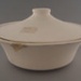 Vegetable bowl and lid - bisque; Crown Lynn Potteries Limited; 1978-1989; 2009.1.773.1-2