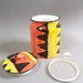 Canister - Africa pattern; Studio Ceramics NZ Ltd; 1998; 2017.1.137
