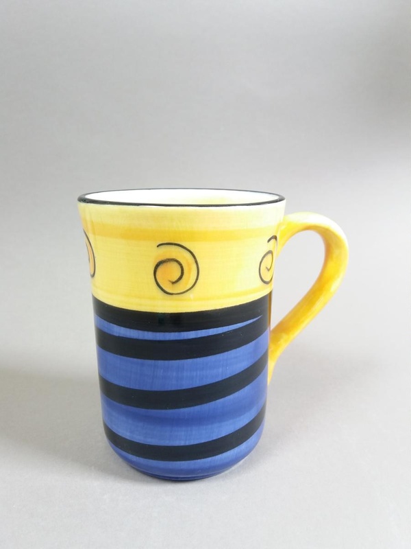 Mug - Pelorus pattern; Studio Ceramics NZ Ltd; 1999-2003; 2017.1.90