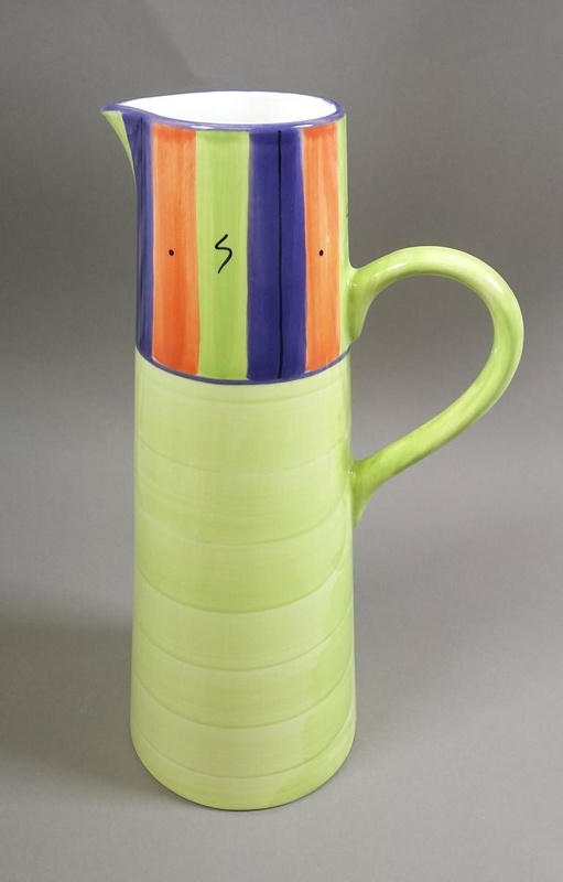 Water jug - Ensalada pattern; Studio Ceramics NZ Ltd; 2002; 2017.1.128