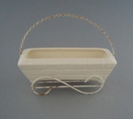 Trough with wire frame; Crown Lynn Potteries Limited; 1960-1975; 2008.1.1117.1-2