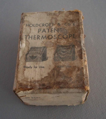 Box containing pyrometric bars; Unknown; 1970-1989; 2009.1.1395.1-2