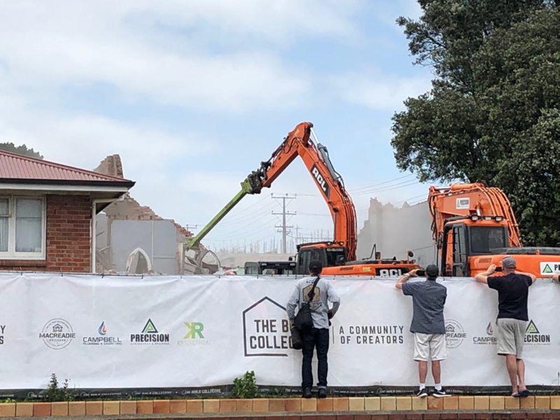 Digital photograph showing the demolition of St Andrews Community Hall; Stephen Green; 27 Nov 2019; 2019.6.2