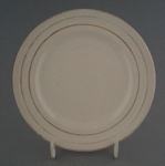 Bread and butter plate - banded; Crown Lynn Potteries Limited; 1943-1950; 2008.1.2698