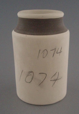 Ball point pen jar - bisque; Crown Lynn Potteries Limited; 1969-1989; 2008.1.1974