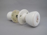 Door handle - Chintz bud pattern; Crown Lynn Technical Ceramics Limited; 1962-1975; 2016.6.18