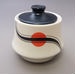 Sugar bowl and lid - Nova pattern; Crown Lynn Potteries Limited; 1982-1987; 2016.48.8