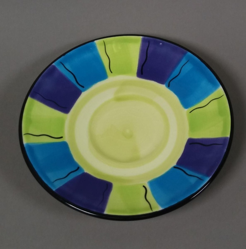 Saucer - Calypso pattern; Studio Ceramics NZ Ltd; 2002; 2017.1.7