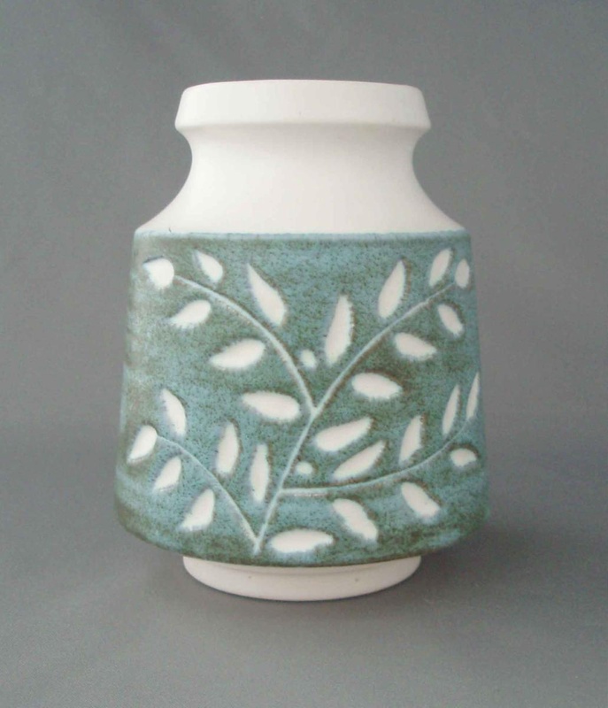 Vase - leaf spray; Crown Lynn Potteries Limited; 1965-1979; 2008.1.477