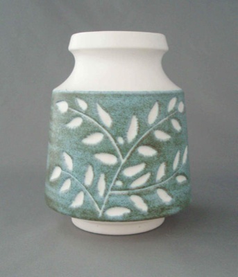Vase - leaf spray; Crown Lynn Potteries Limited; 1965-1979; 2008.1.477