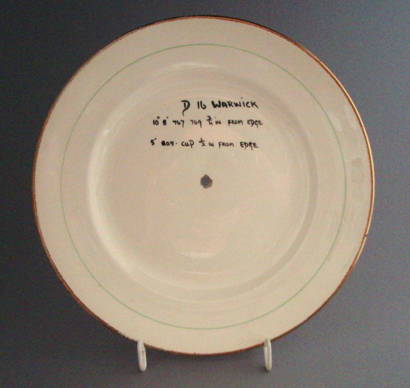 Cake plate - Warwick pattern sample; Crown Lynn Potteries Limited; 1958-1965; 2008.1.2310 Cake plate - Warwick pattern sample; Crown Lynn Potteries Limited; 1958-1965; 2008.1.2310