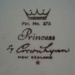 Cake plate - Princess pattern sample; Crown Lynn Potteries Limited; 1958-1965; 2009.1.1098