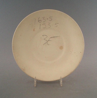 Saucer - bisque; Crown Lynn Potteries Limited; 1975-1989; 2009.1.1273