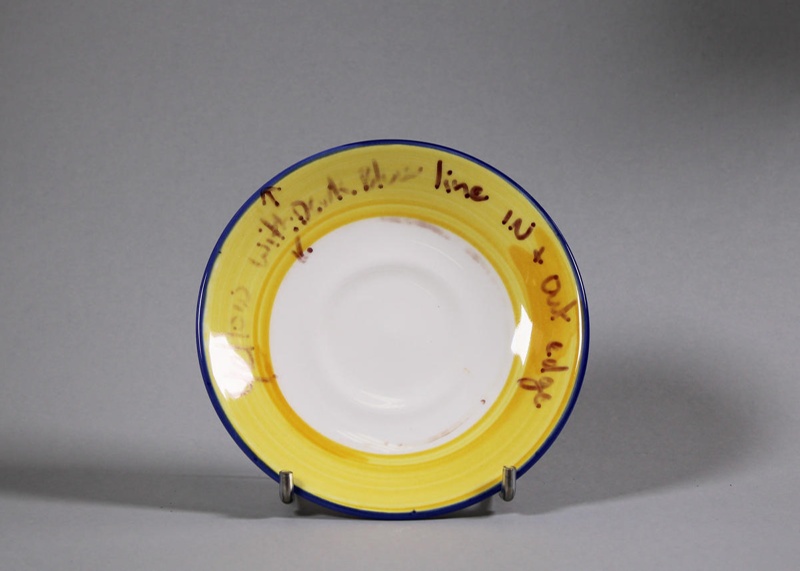 Saucer - test; Studio Ceramics NZ Ltd; 2017.1.297