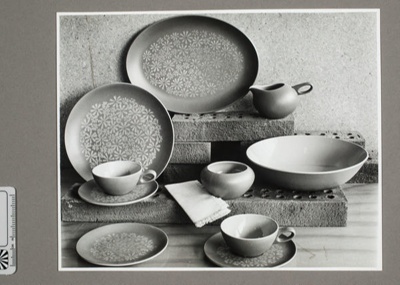 Photograph - Styled display of crockery in Palm Springs pattern; 1966-1972; 2008.1.2786