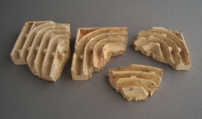 Stove element fragments; Crown Lynn Technical Ceramics Limited; 1940-1955; 2009.1.2019.1-4