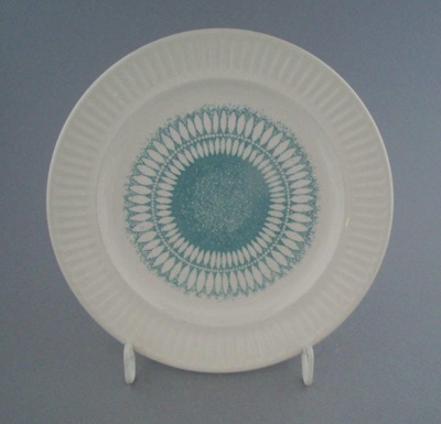 Bread and butter plate - Telstar blue pattern; Crown Lynn Potteries Limited; 1969-1979; 2009.1.1027