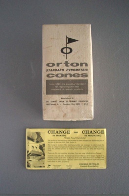 Box - pyrometric cones; Unknown; 1970-1989; 2009.1.1394.1-3