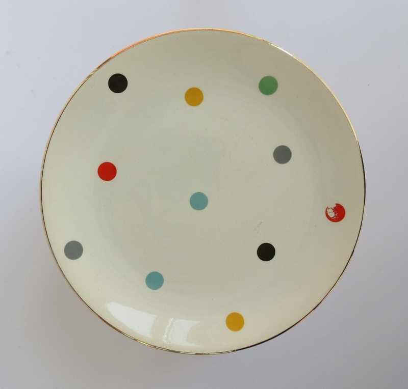 Side plate - Gigi pattern; Crown Lynn Potteries Limited; 1959-1965; 2016.48.121