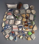 shards; Crown Lynn Potteries Limited; 1935-1989; 2009.1.1723.1-61