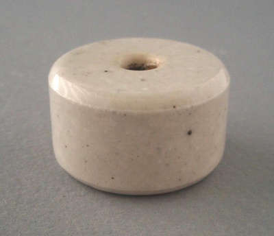 Oven element bead insulator; Crown Lynn Technical Ceramics Limited; 1930-1970; 2009.1.1480