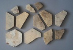 Floor tile fragments x 16; Amalgamated Brick and Pipe Company Limited; 1930-1960; 2009.1.1595.1-12