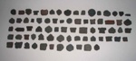 Backstamp fragments - Kelston Potteries; Crown Lynn Potteries Limited; 1965-1985; 2009.1.1196.1-72