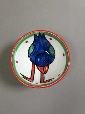 Bowl - Pukeko looking down; Studio Ceramics NZ Ltd; 2006; 2017.1.39