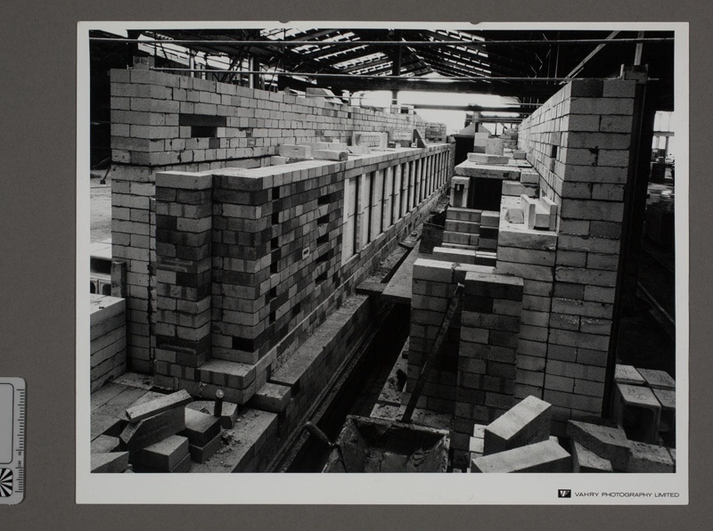 Photograph - Mino Kiln - View Along Brickwork "Kiln at Crown Lynn 25/5/70"; Vahry Photography Limited; 13 May 1970; 2008.1.3173