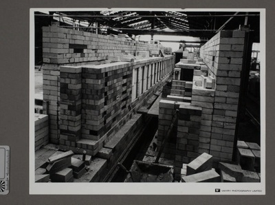Photograph - Mino Kiln - View Along Brickwork "Kiln at Crown Lynn 25/5/70"; Vahry Photography Limited; 13 May 1970; 2008.1.3173
