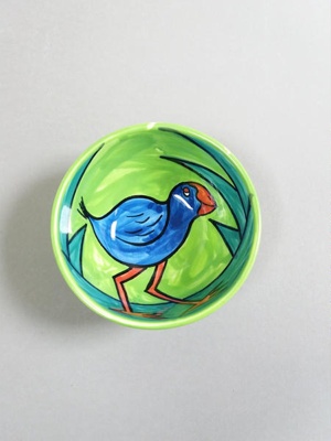 Bowl - Pukeko pattern; Studio Ceramics NZ Ltd; 2004-2016; 2017.1.31