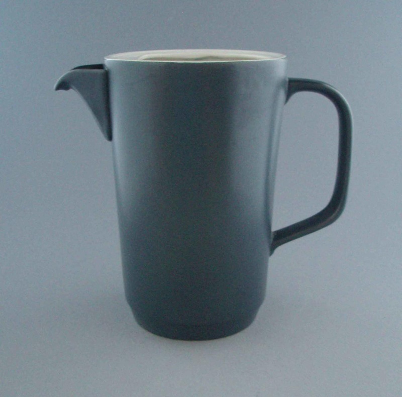 Coffee jug - Pine pattern; Crown Lynn Potteries Limited; 1968-1972; 2008.1.659 Coffee jug - Pine pattern; Crown Lynn Potteries Limited; 1968-1972; 2008.1.659