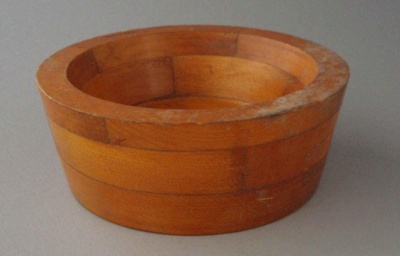 Wooden pattern - saucer flatware tooling part; Unknown; 1950-1985; 2008.1.2461