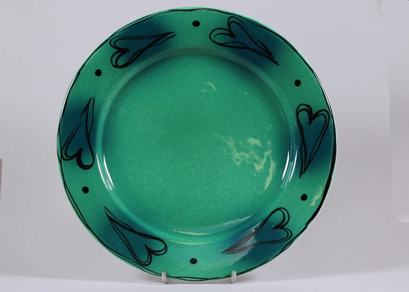 Dinner plate - Fez green; Studio Ceramics NZ Ltd; Circa 1999; 2017.1.177