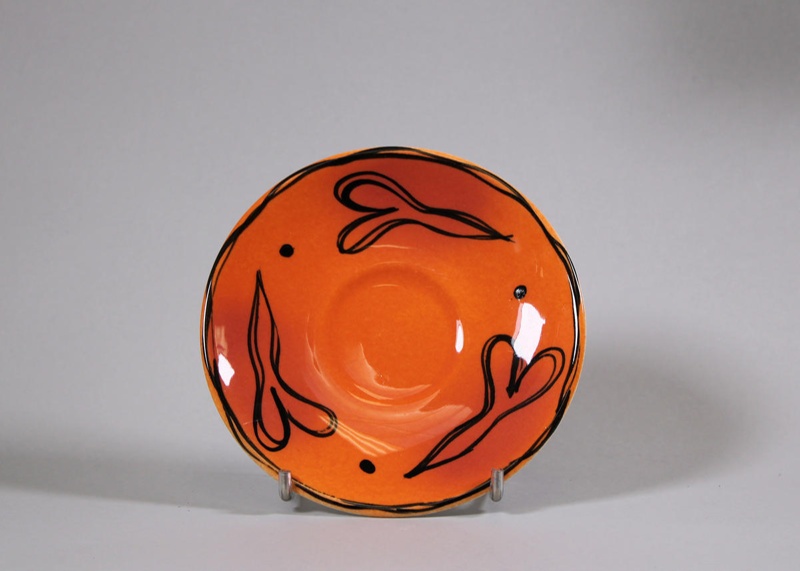 Saucer - Fez orange; Studio Ceramics NZ Ltd; Circa 1999; 2017.1.180