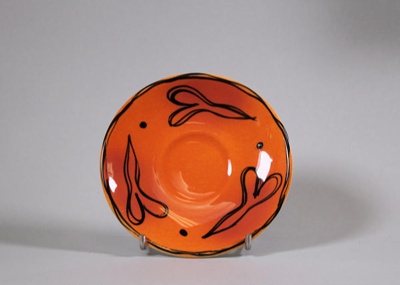 Saucer - Fez orange; Studio Ceramics NZ Ltd; Circa 1999; 2017.1.180
