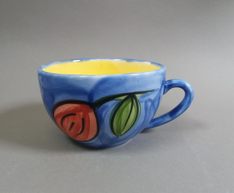 Cup - Tamarillo pattern; Studio Ceramics NZ Ltd; 1995-2005; 2017.1.111