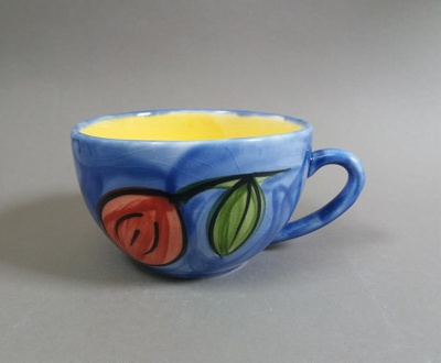 Cup - Tamarillo pattern; Studio Ceramics NZ Ltd; 1995-2005; 2017.1.111