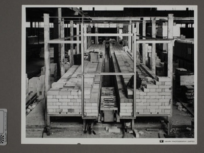 Photograph - Mino Kiln - View Along Brickwork "Crown Lynn 13/5/70"; Vahry Photography Limited; 13 May 1970; 2008.1.3168