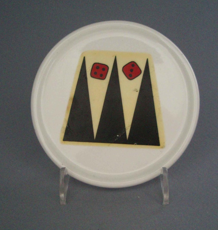 Coaster - backgammon; Crown Lynn Potteries Limited; 1988-1989; 2008.1.2623